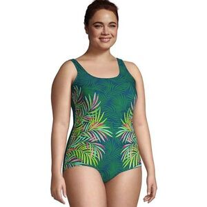 Lands End Swimsuit Size 14P One Piece Tropical Print NWOT